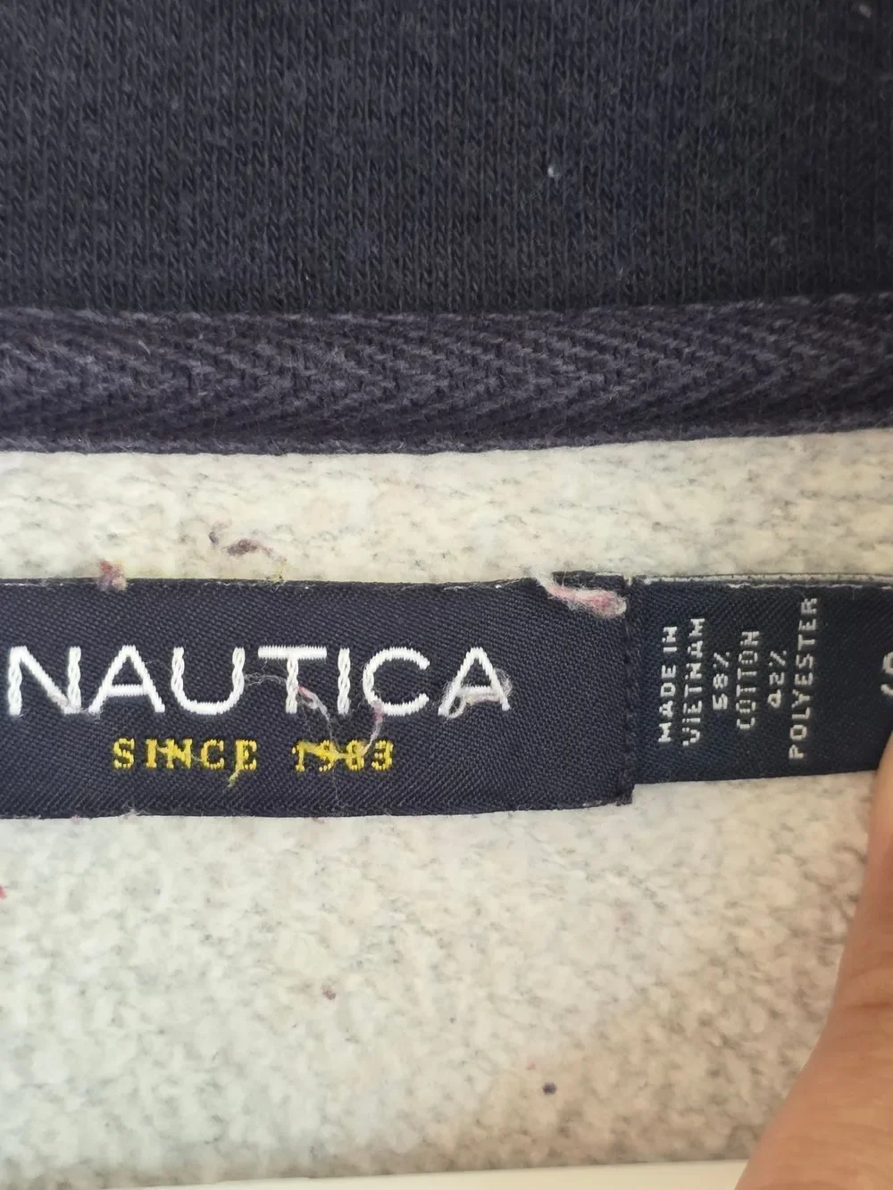 Nautica Men’s Light Gray Quarter-Zip Pullover Sweater, Size Small